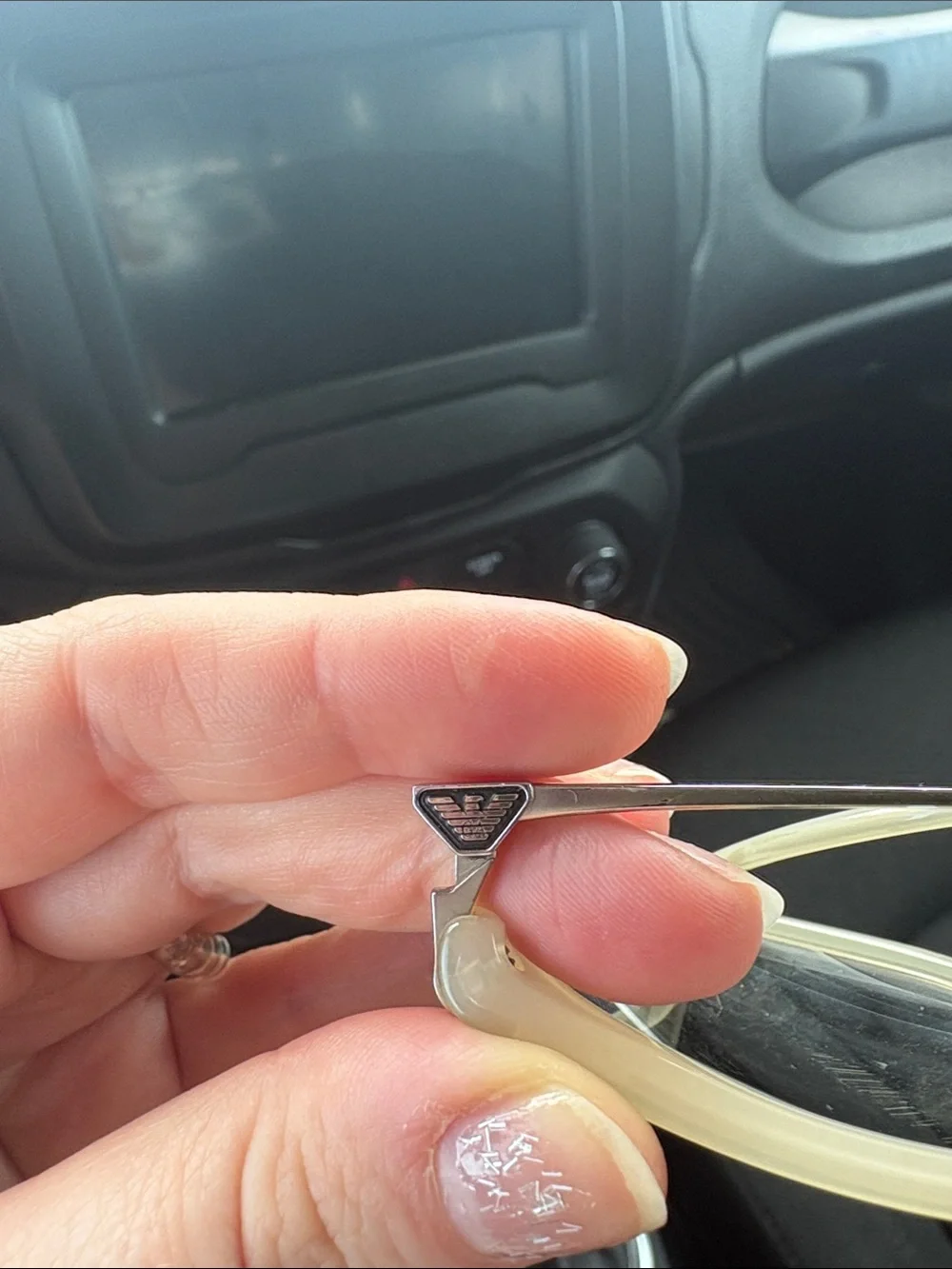 Emporio Armani Cream Cat-Eye Glasses with prescription